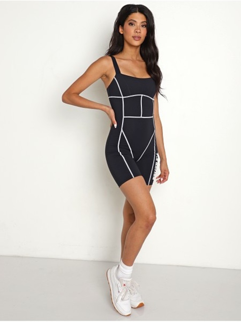 P.E Nation Blast Unitard Black with White Contrast Piping